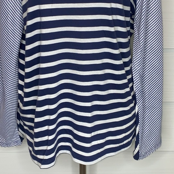 Vineyard Vines striped panel 3/4 length sleeves top, sz L - Picture 4 of 8
